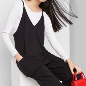 Women's Sleeveless V-Neck Knit Jumpsuit - Wild Fable™ Black M